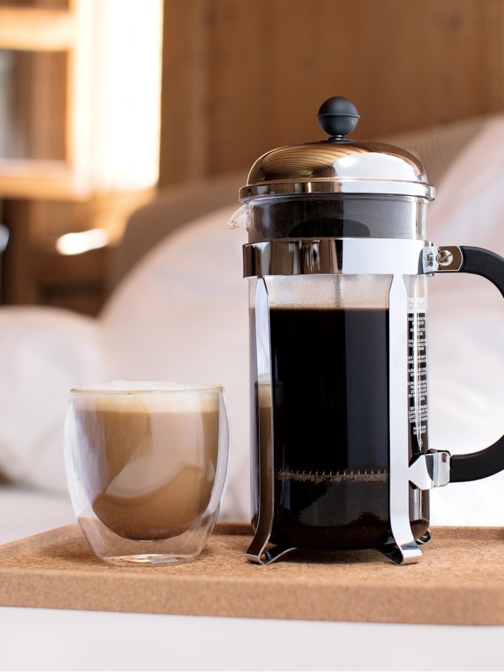 Bodum Chambord French Press Coffee Maker Stainless Steel Black Handle